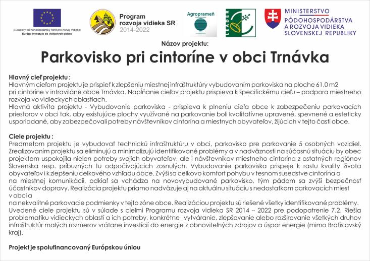 Parkovisko pri cintoríne v obci Trnávka
